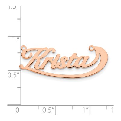 14K Rose Gold Under Swoop Judith Font Name Plate Pendant – view 5