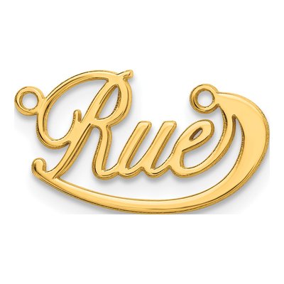 Gold-Plated Sterling Silver Personalized Small Swoop Name Plate Pendant – view 2