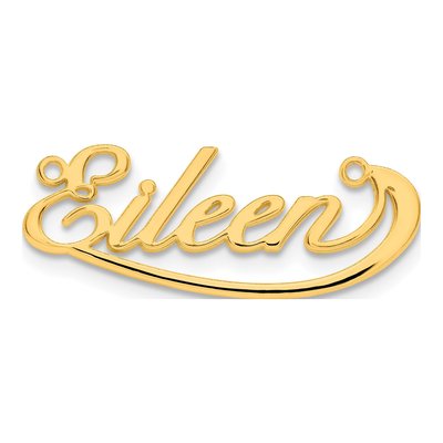 Gold-Plated Sterling Silver Personalized Small Swoop Name Plate Pendant