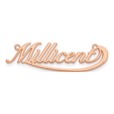 14K Rose Gold Personalized Small Swoop Name Plate Pendant – view 4