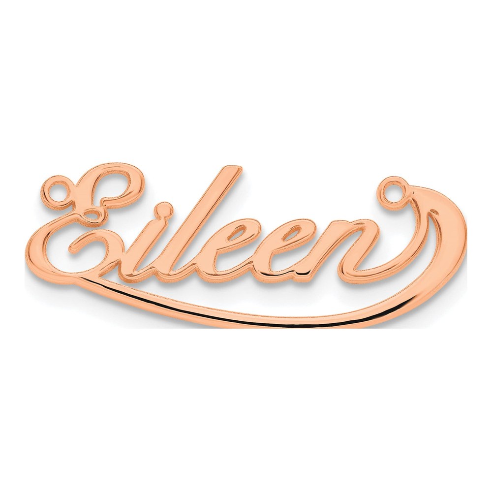 14K Rose Gold Personalized Small Swoop Name Plate Pendant