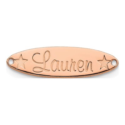14K Rose Gold Personalized Name Plate Pendant