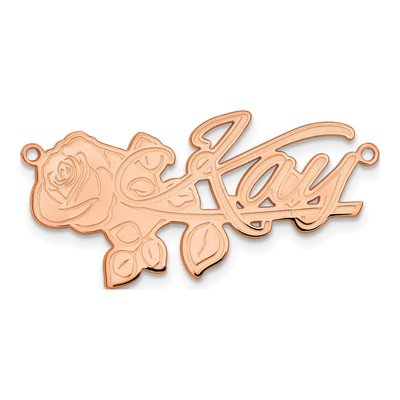 14K Rose Gold Personalized Name Plate Pendant – view 2