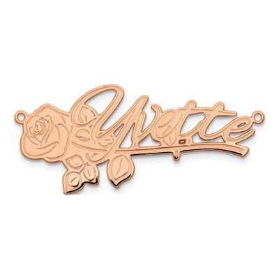 14K Rose Gold Personalized Name Plate Pendant