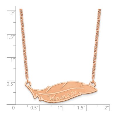 Rose Gold-Plated Sterling Silver Personalized Feather Necklace – view 2