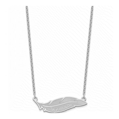 Sterling Silver Personalized Feather Necklace – view 2