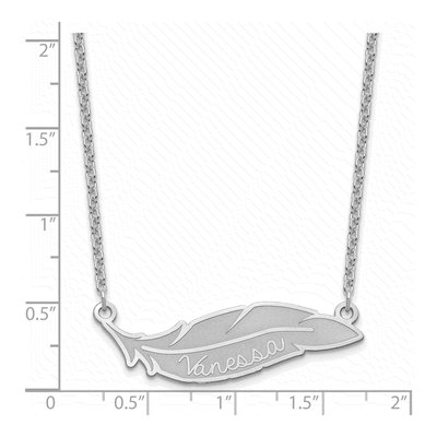 Sterling Silver Personalized Feather Necklace – view 3