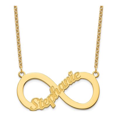 Gold-Plated Sterling Silver Personalized Name Infinity Necklace