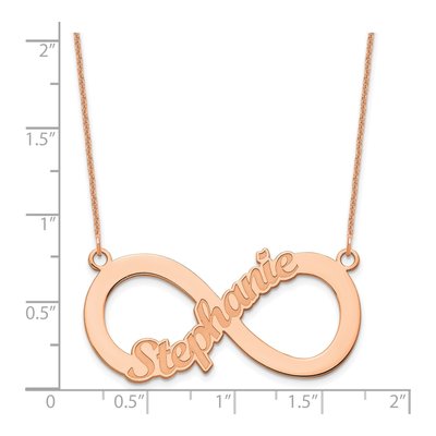 14K Rose Gold Personalized Name Infinity Necklace – view 2