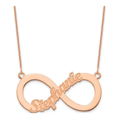 14K Rose Gold Personalized Name Infinity Necklace