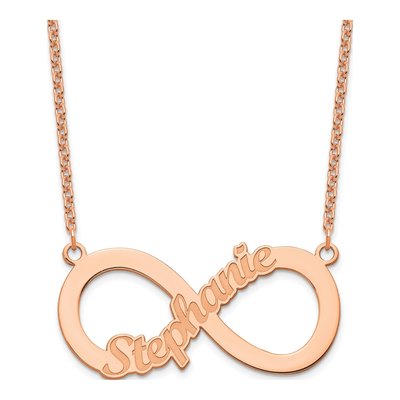 Rose Gold-Plated Sterling Silver Personalized Name Infinity Necklace
