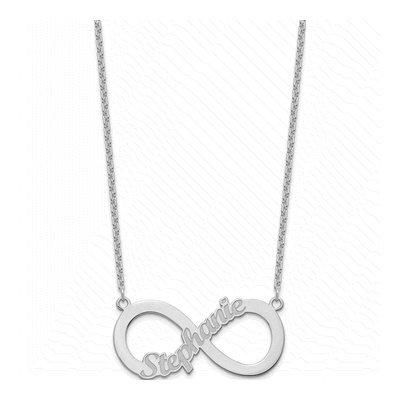 Sterling Silver Personalized Name Infinity Necklace – view 2