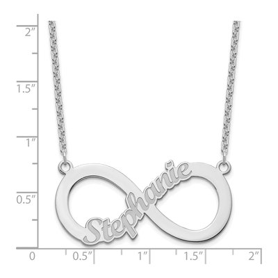 Sterling Silver Personalized Name Infinity Necklace – view 3