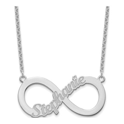 Sterling Silver Personalized Name Infinity Necklace