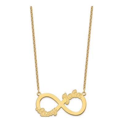 Gold-Plated Sterling Silver Personalized 2-Name Infinity Necklace – view 2
