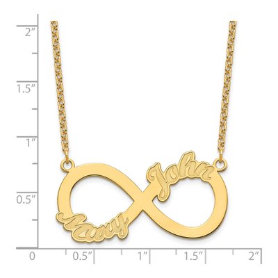 Gold-Plated Sterling Silver Personalized 2-Name Infinity Necklace – view 3