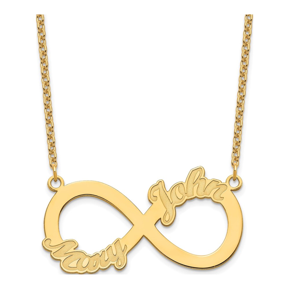 Gold-Plated Sterling Silver Personalized 2-Name Infinity Necklace