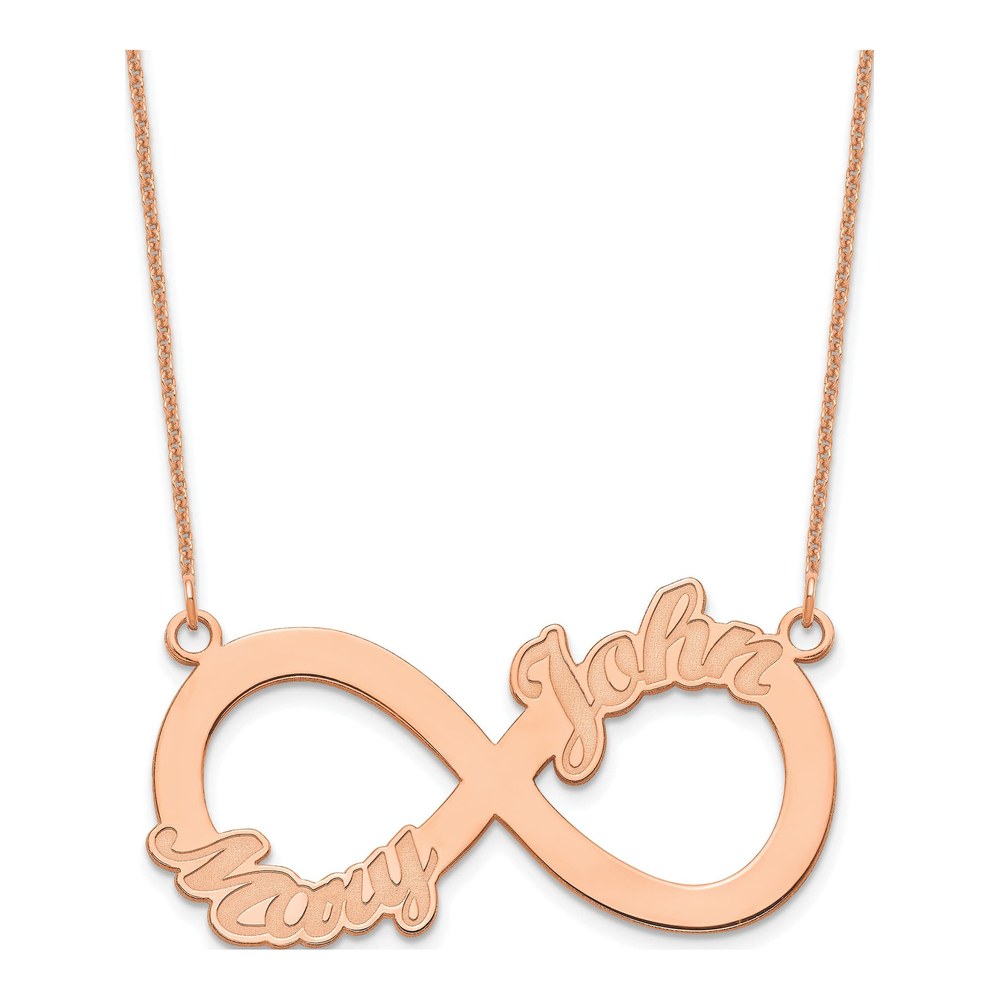 14K Rose Gold Personalized 2-Name Infinity Necklace