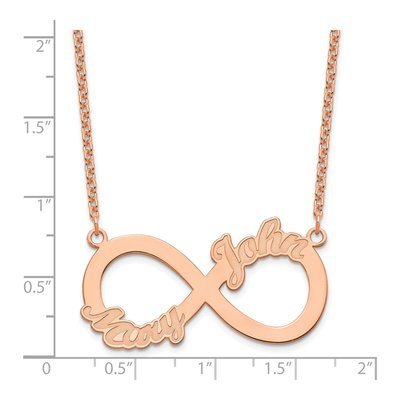 Rose Gold-Plated Sterling Silver Personalized 2-Name Infinity Necklace – view 3