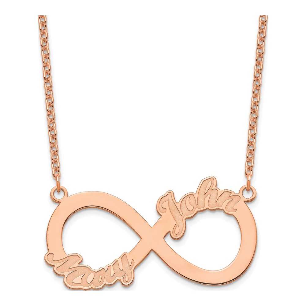 Rose Gold-Plated Sterling Silver Personalized 2-Name Infinity Necklace