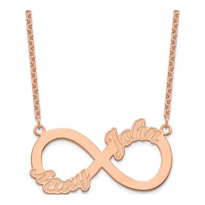 Rose Gold-Plated Sterling Silver Personalized 2-Name Infinity Necklace