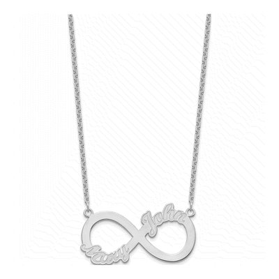 Sterling Silver Personalized 2-Name Infinity Necklace – view 2