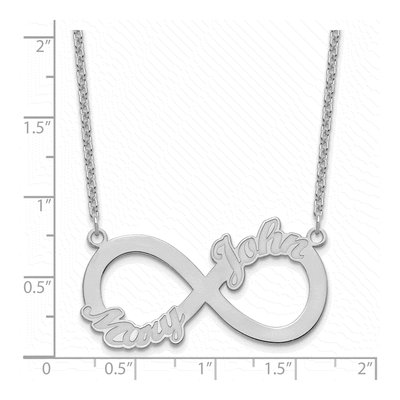 Sterling Silver Personalized 2-Name Infinity Necklace – view 3