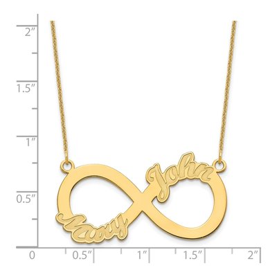 14K Yellow Gold 2-Name Infinity Necklace – view 3