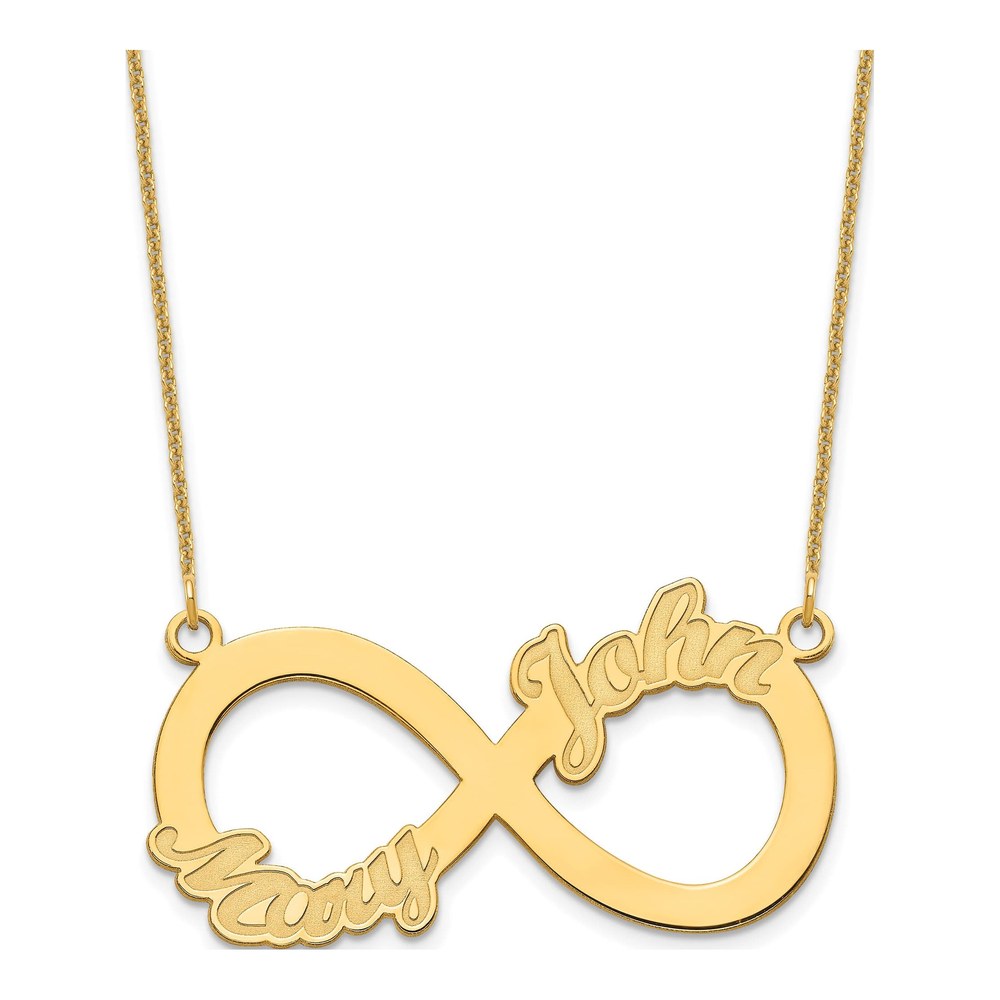 14K Yellow Gold 2-Name Infinity Necklace
