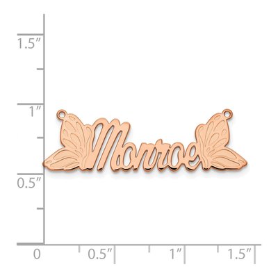 14K Rose Gold Personalized Butterfly Name Plate Pendant – view 5