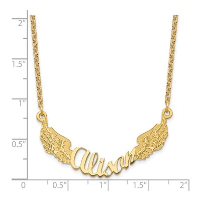 Gold-Plated Sterling Silver Personalized Angel Wings Name Necklace – view 3