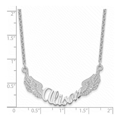 Sterling Silver Personalized Angel Wings Name Necklace – view 3