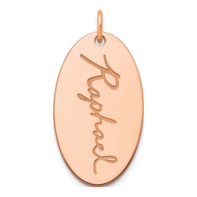 Rose Gold-Plated Sterling Silver Oval Signature Charm