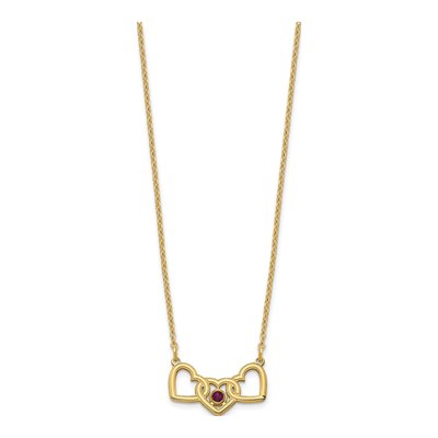 Gold-Plated Sterling Silver 3-Hearts Birthstone Necklace – view 3