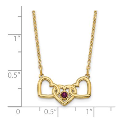 Gold-Plated Sterling Silver 3-Hearts Birthstone Necklace – view 4