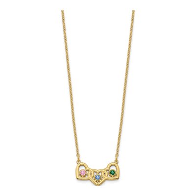 Gold-Plated Sterling Silver 3-Hearts Birthstone Necklace – view 3