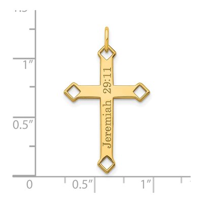 Gold-Plated Sterling Silver Personalized Cross Charm – view 2