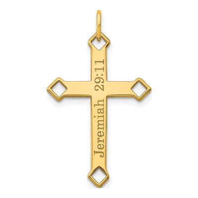 Gold-Plated Sterling Silver Personalized Cross Charm