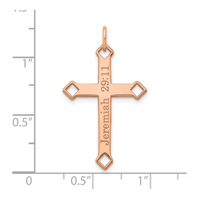 14K Rose Gold Personalized Cross Charm – view 2