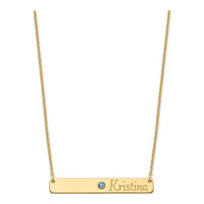 Gold-Plated Sterling Silver Personalized Bar Necklace – view 2