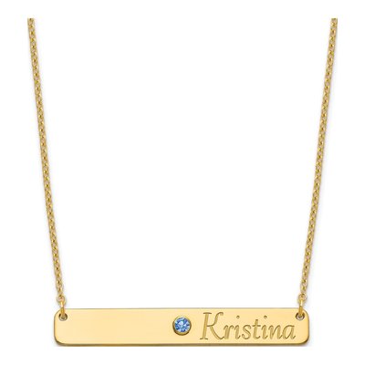 Gold-Plated Sterling Silver Personalized Bar Necklace
