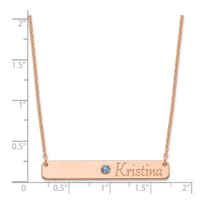 Rose Gold-Plated Sterling Silver Personalized Bar Name Necklace – view 3