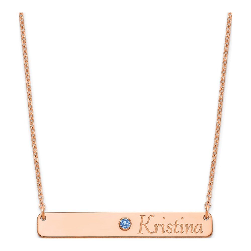 Rose Gold-Plated Sterling Silver Personalized Bar Name Necklace