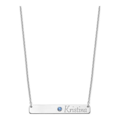 Sterling Silver Personalized Bar Necklace – view 2