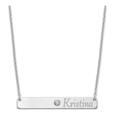 Sterling Silver Personalized Bar Necklace