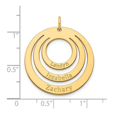 Gold-Plated Sterling Silver Personalized 3-Name Circle Charm – view 2