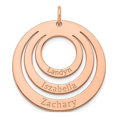 Rose Gold-Plated Sterling Silver Personalized 3-Name Circle Charm