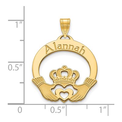 Gold-Plated Sterling Silver Personalized Claddagh Pendant – view 2