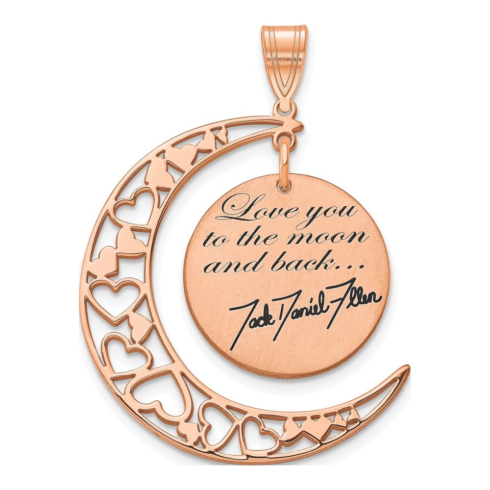 Rose Gold-Plated LOVE YOU TO THE MOON Signature Pendant