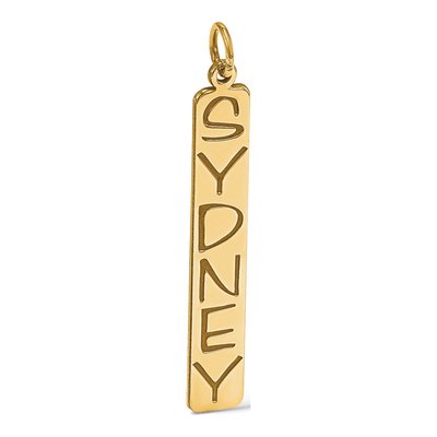 14K Yellow Gold Large Bar Charm – view 3